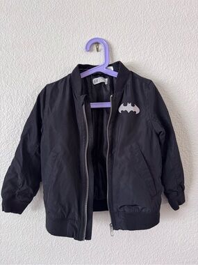 H&M Kids Black Batman Logo Bomber Jacket